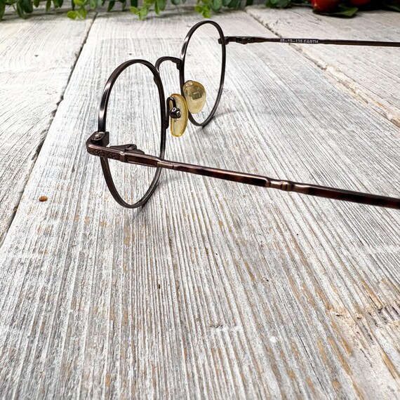Vintage Copper Round Eyeglass Frames: 1990s Unise… - image 3