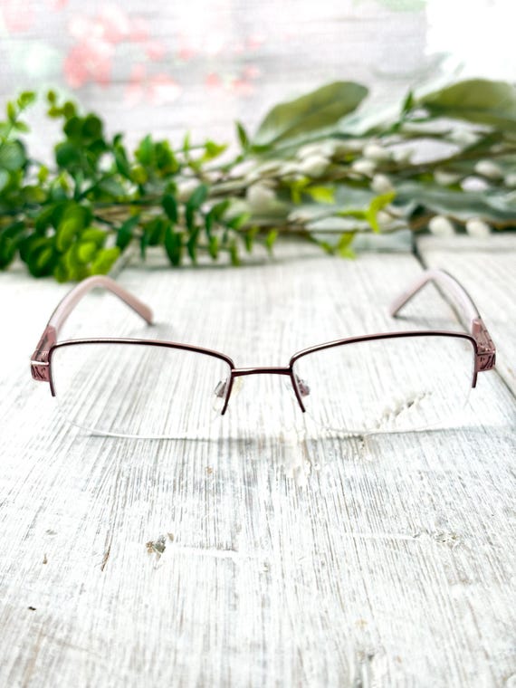 Semi-Rimless Rectangle Eyeglass Frames: Vintage P… - image 3