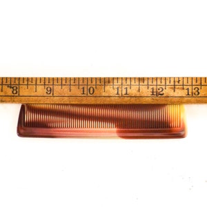 NOS vintage pocket comb for hair or beard men 70s zodiac plastic brown tortoise india 1970s head face accessories