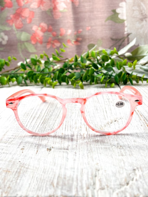 Orange Reading Glasses: Round Plastic Frames - image 3