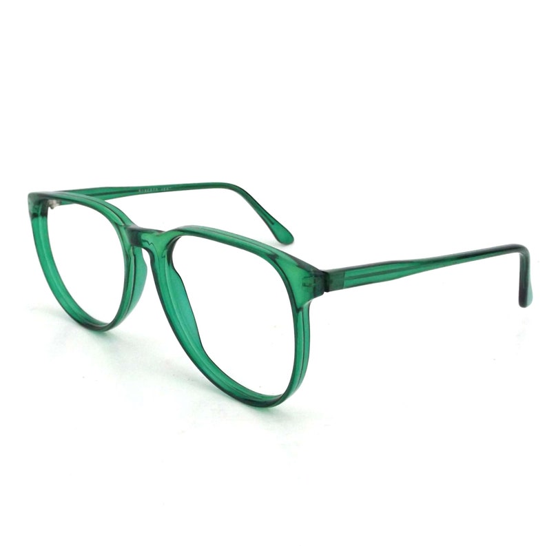 green eyeglass frames