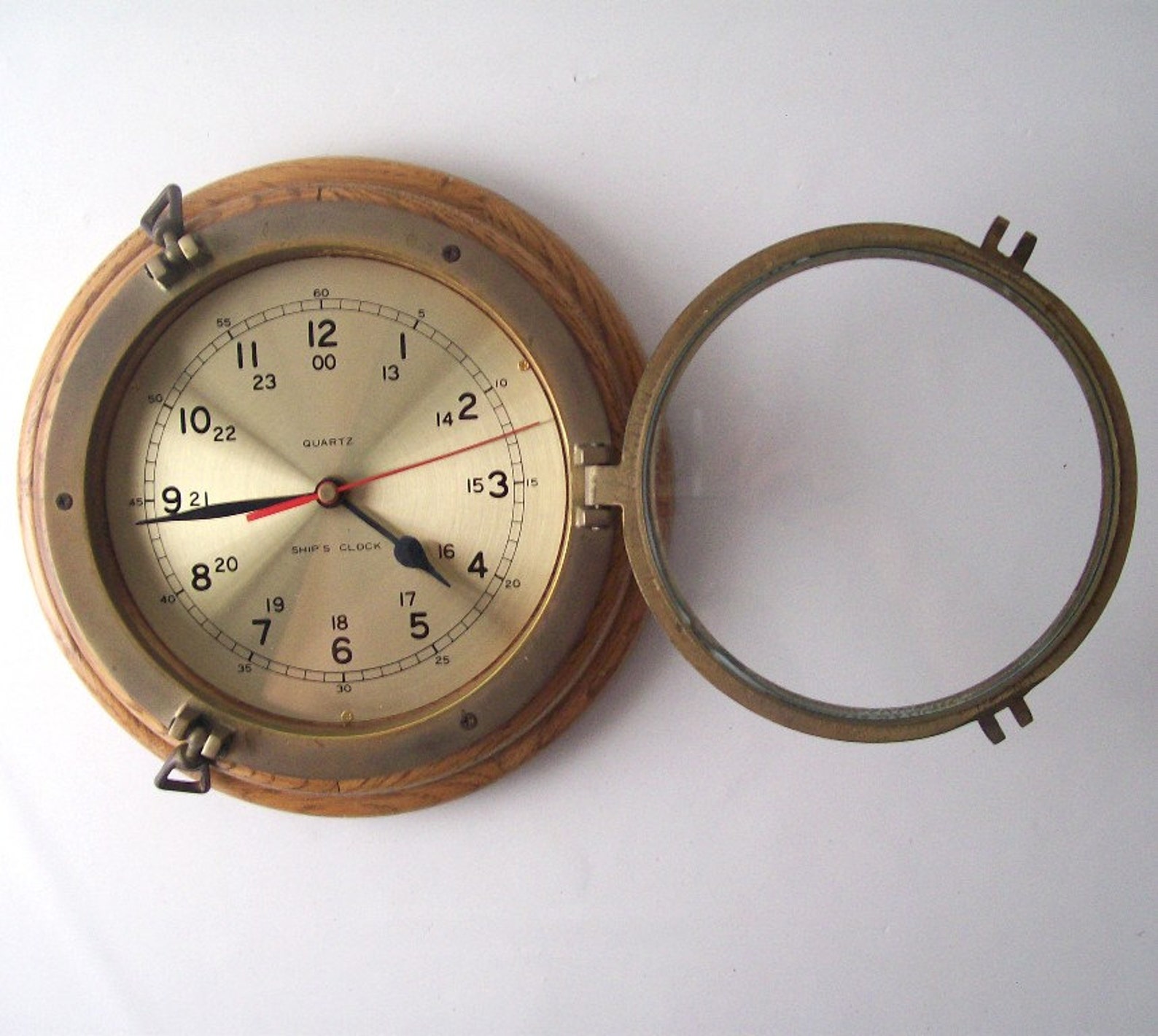 Vintage porthole brass clock wall hanging nautical maritime Etsy