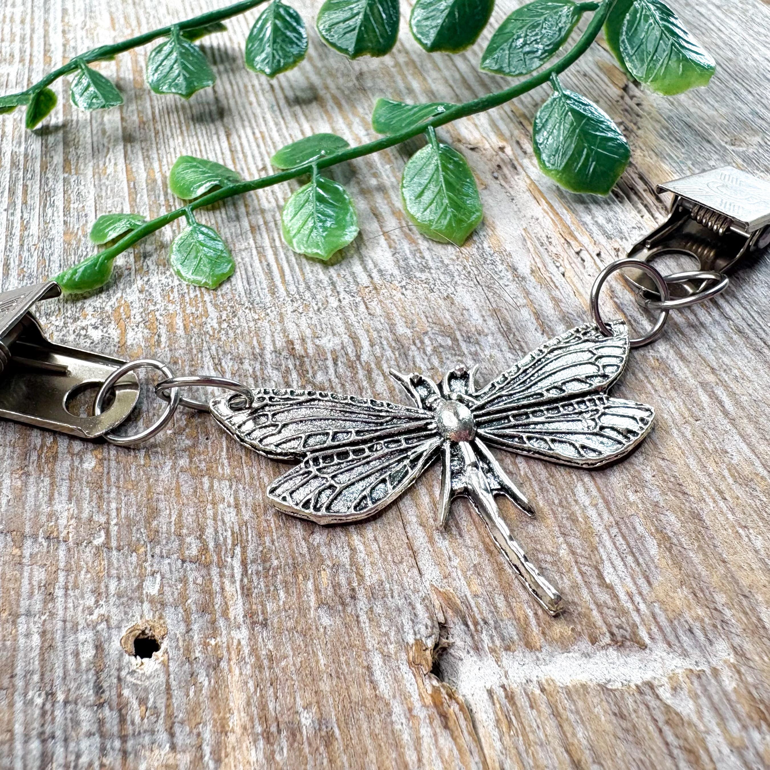 cinch clip clasp for shirts/dresses/sweaters silver-tone dragonfly women's fashion happy/cute accessories accessory
