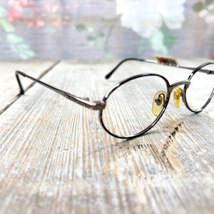 vintage eyeglass frame only eyeglasses 49[]18 silver/blue oval metal glasses unisex/men/women deadstock prescription eyewear nos fashion
