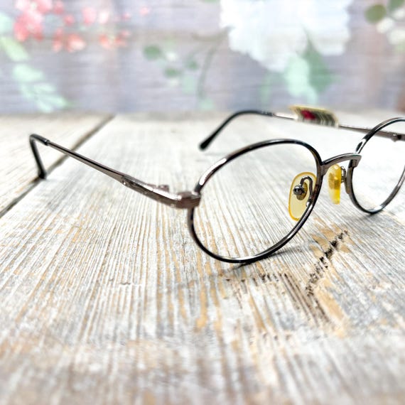 Vintage Eyeglass Frame Only Eyeglasses 49[]18 Silver/blue Oval