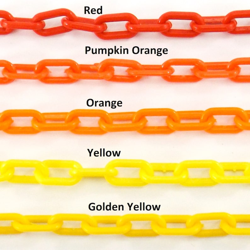 24 plastic chain necklace paperclip colorful chain necklace, black, pink, blue, green, orange, red, yellow, purple, white, grey, brown 1pc image 4