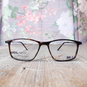 square dark tortoiseshell eyeglasses frames only glasses unisex/men/women/teen fashion accessories deadstock vintage eyeglass eyewear nos