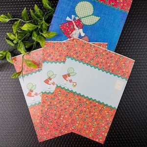 Set di cartoline vintage anni '70, biglietti pieghevoli, piega e sigilla, lettere da lettere, biglietti da visita, 3 pezzi, arte popolare, bambola, ragazza, bambola di pezza