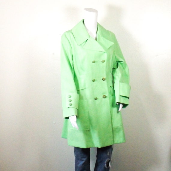 60s 70s vintage lime green polyester jacket women