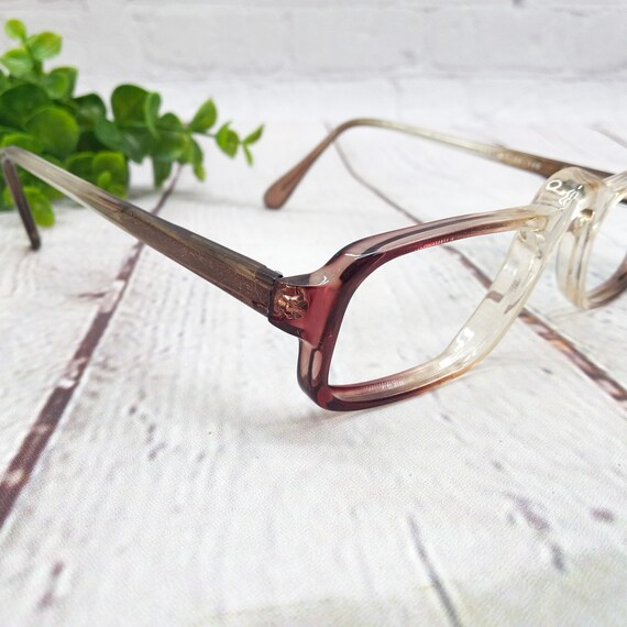 1980s large rectangle eyeglasses brown fade vinta… - image 2