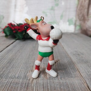 christmas ornament 1991 retired hallmark keepsake reindeer champs volleyball cupid collection 6th sixth series collectible original box 90s