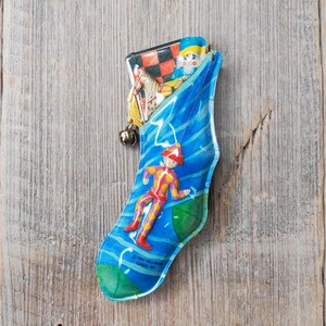 pressed tin stocking christmas ornament retired hallmark keepsake 1992 collectible holiday decoration 90s decor original box jingle bell 90s