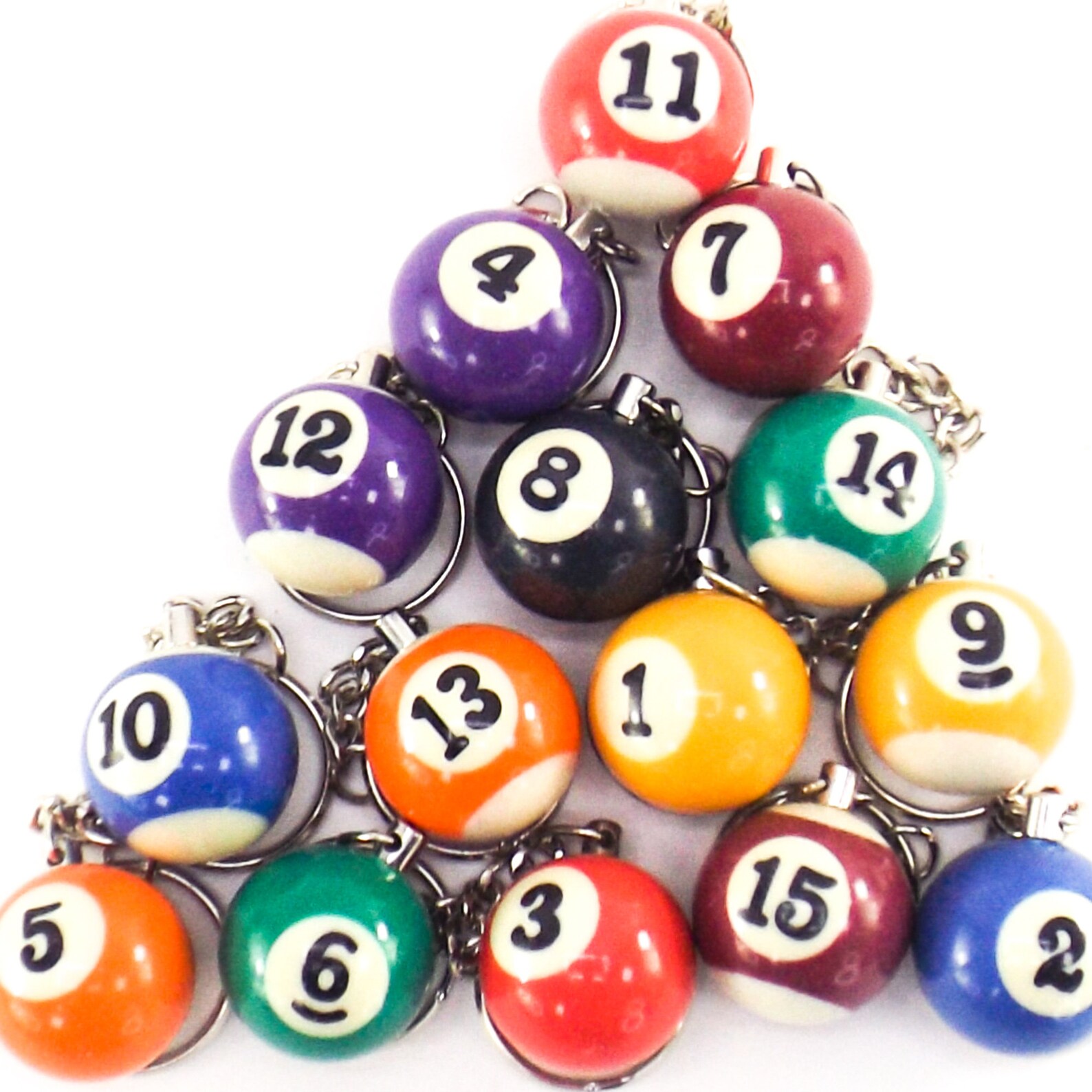Pool ball keychain number solid or striped billiard ball key Etsy