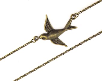 Bronze Sparrow Eyeglass Chain: Women's Sunglass Lanyard, Earbuds Holder (27in), Swallow