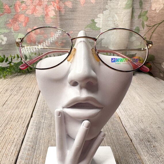 Vintage Round Eyeglass Frames: Purple & Light Gol… - image 4