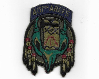 vintage embroidered patch 407th AREFS Air Force Refueling Squadron military patch