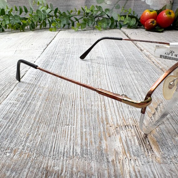 Vintage Semi-Rimless Eyeglass Frames: Copper Gold… - image 2