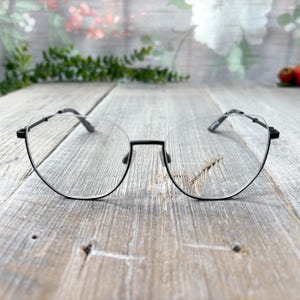 semi-rimless glasses frames only black/white swirl w/ rhinestones womens eyeglasses fashion accessories eyewear deadstock vintage accessory
