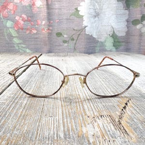 vintage Brillengestell nur Brillen 50[]18/135 Gläser oval cat-eye light gold metal Damenbrille Modeschmuck