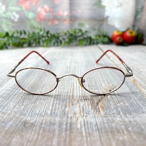 oval/round eyeglass frames only matte silver orange tortoise eyeglasses unisex/men/women glasses 1990s fashion accessories 90s prescription