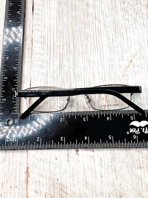 Rectangular Metal Eyeglass Frames: Matte Dark Gun… - image 5