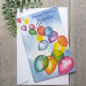 Happy Birthday Bruder mit Liebe Grußkarte 100% Geburtstagskarte regenbogen ihn/Männer/Bruder/Stiefbruder Vintage Briefpapier