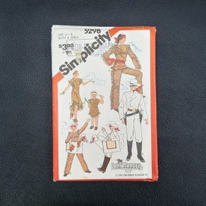 vintage the lone ranger sewing pattern simplicity 5298 costume boys and girls 6-8