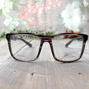 oversized square eyeglass frames only dark gray/black marble glasses unisex/men/women eyewear deadstock vintage eyeglasses 1990s 90s fashion