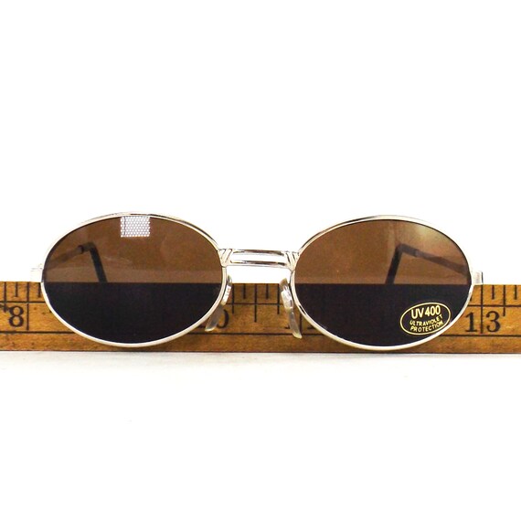 Gafas de vintage ovaladas plateadas de los años 90 con Etsy España