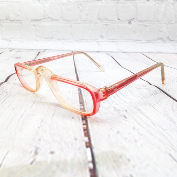 1980s half frame eyeglasses pink vintage eye glas… - image 2