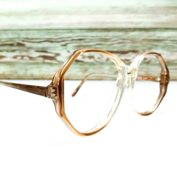 OVERSIZED VINTAGE RETRO Style Clear Lens EYE GLASSES Gold Octagon Fashion Frame 