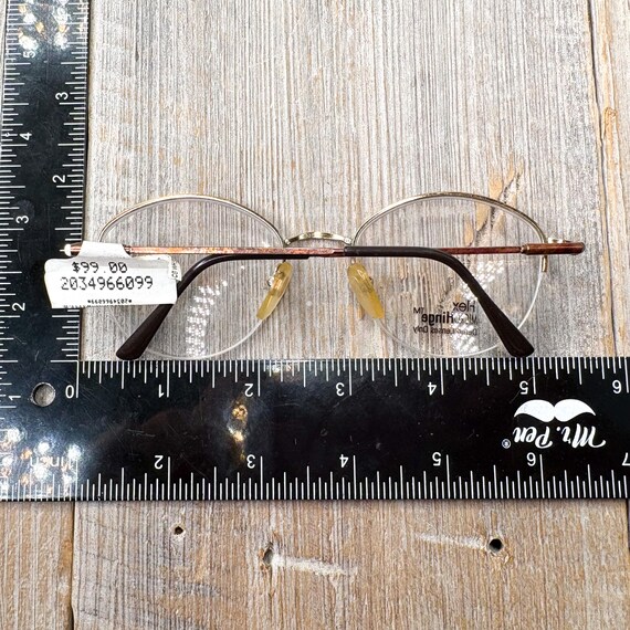 Vintage Semi-Rimless Eyeglass Frames: Copper Gold… - image 5