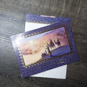 les sages le cherchent toujours carte de Noël catholique religion religieux moine messe chameaux Jérusalem amour paix bonheur neuf vieux stock papeterie