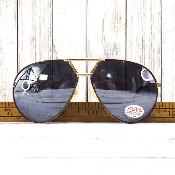 1980s sunglasses vintage sunglasses gold aviator … - image 6