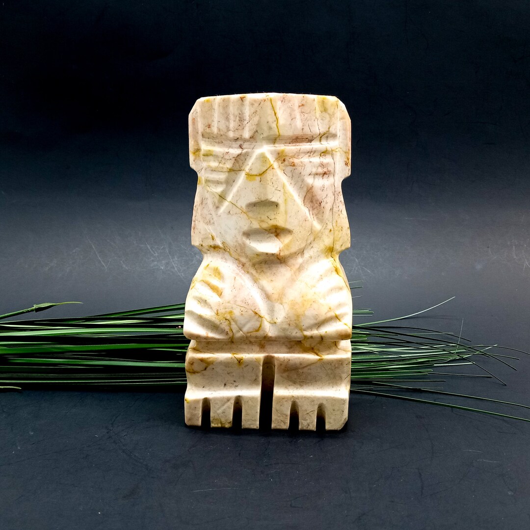 Vintage Tiki Statue Icon, Heavy Stone Marble Figurine Etsy