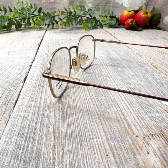 Vintage Square Eyeglasses: Light Gold Tortoiseshe… - image 3