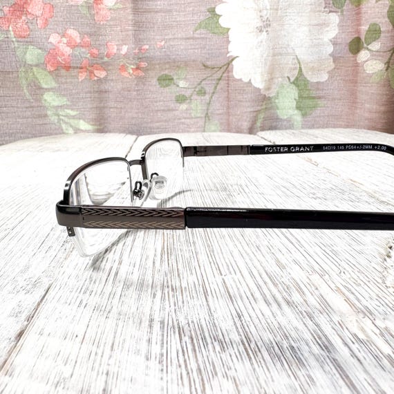 Semi-Rimless Reading Glasses +2.00 Black Silver C… - image 3