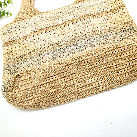 vintage THE SAK purse, beige woven purse, crochet… - image 5