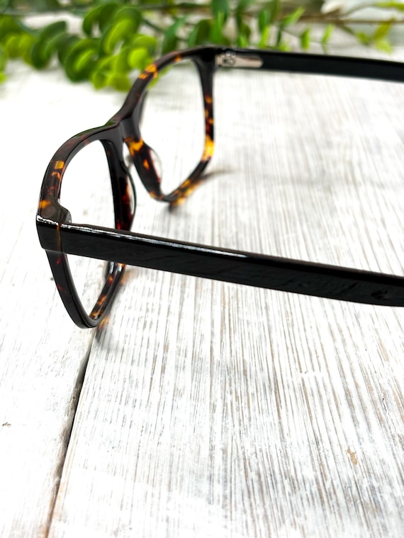 Square Tortoise-Shell Eyeglass Frames: 56[]18-145… - image 4