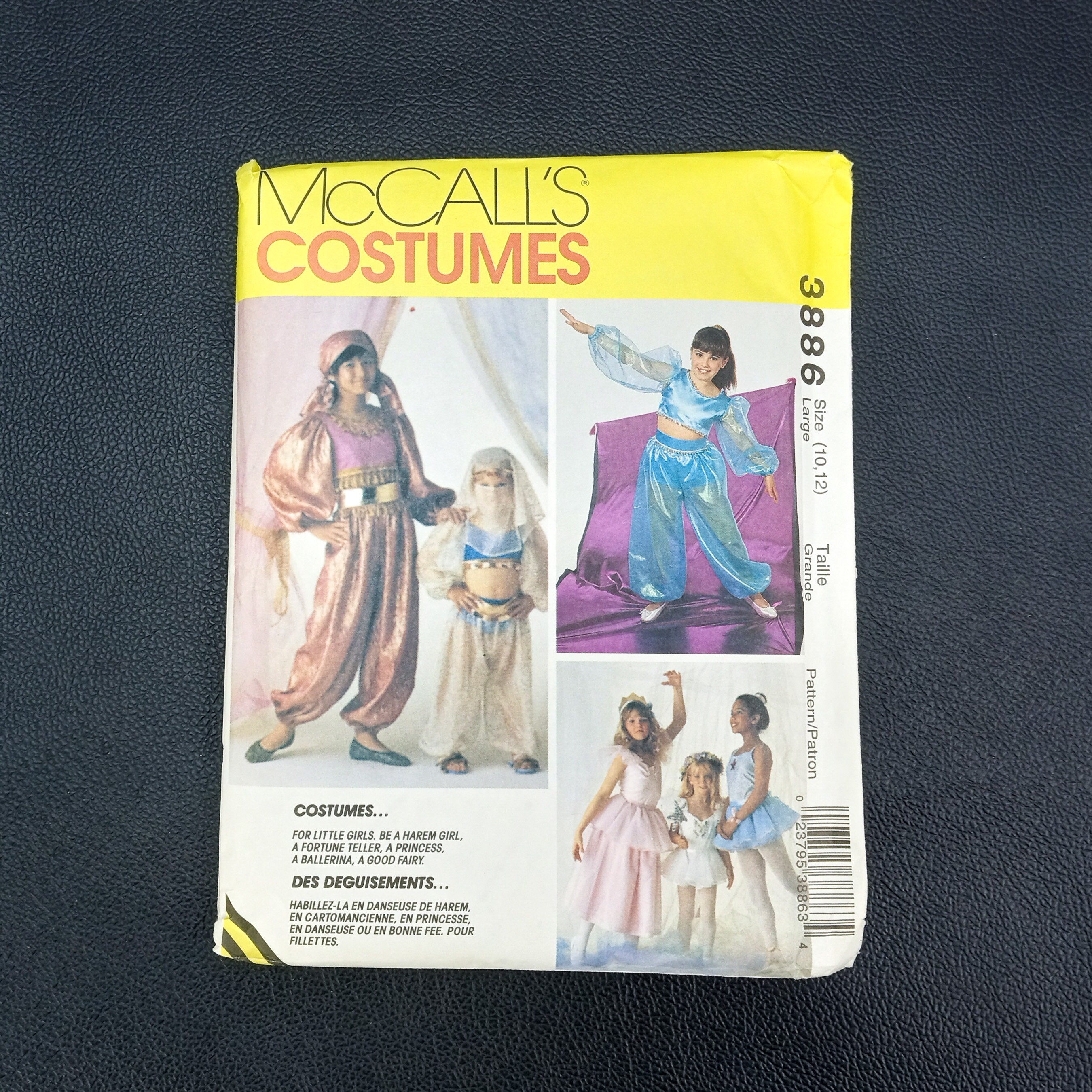 Mccalls Pattern 3886, Kids Size Medium 6, 8 Princess, Fairy, Ballerina,  1988 