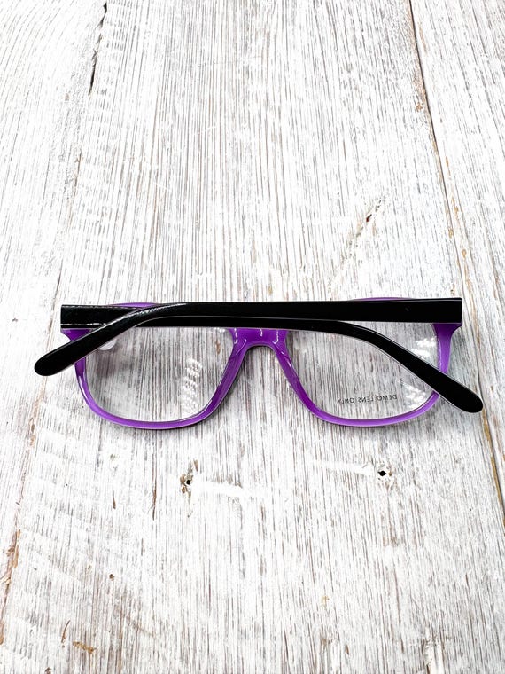 Square Eyeglass Frames: Dark Brown and Purple Gla… - image 7