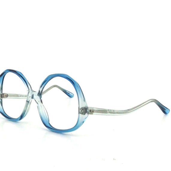 oversize drop arm glasses | 70s blue eyeglass fram