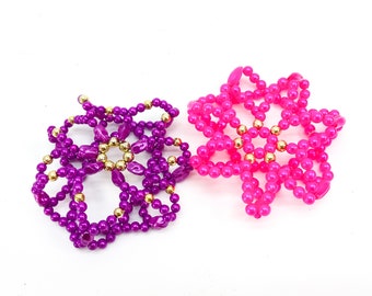 retro beaded bun holder vintage accessories for women pink purple