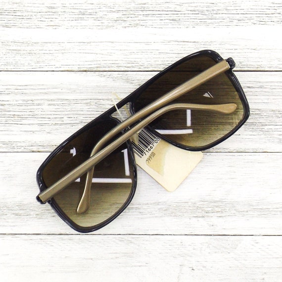 vintage NOS sunglasses | gold sunglasses | square… - image 3