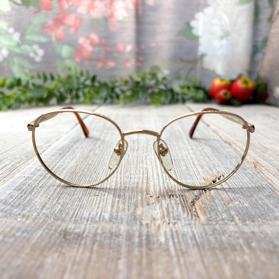 Vintage Round Gold Tone Metal Wire Frame Glasses Clear Lenses‎ Vintage Round Gold Tone Metal Wire Frame Glasses Clear Lenses main image 3