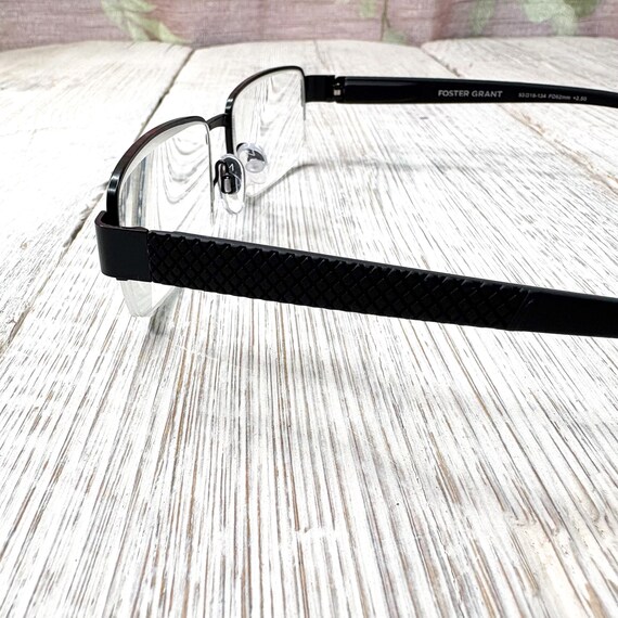 Rectangular Semi-Rimless Reading Glasses Black Me… - image 3