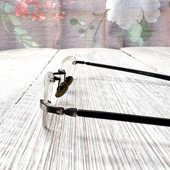 rectangular rimless sunglasses/glasses, clear/smo… - image 3