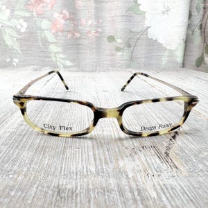 eyeglasses frame only 47[]17/135 rectangle blonde tortoise light gold eyeglasses unisex/men/women glasses deadstock/vintage/nos prescription