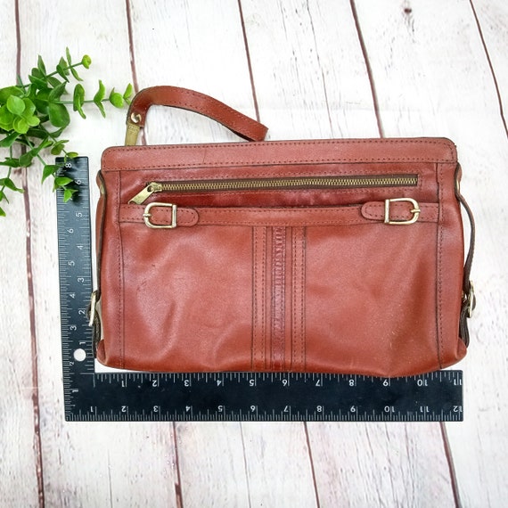 80s vintage brown leather wristlet purse, pacific… - image 4