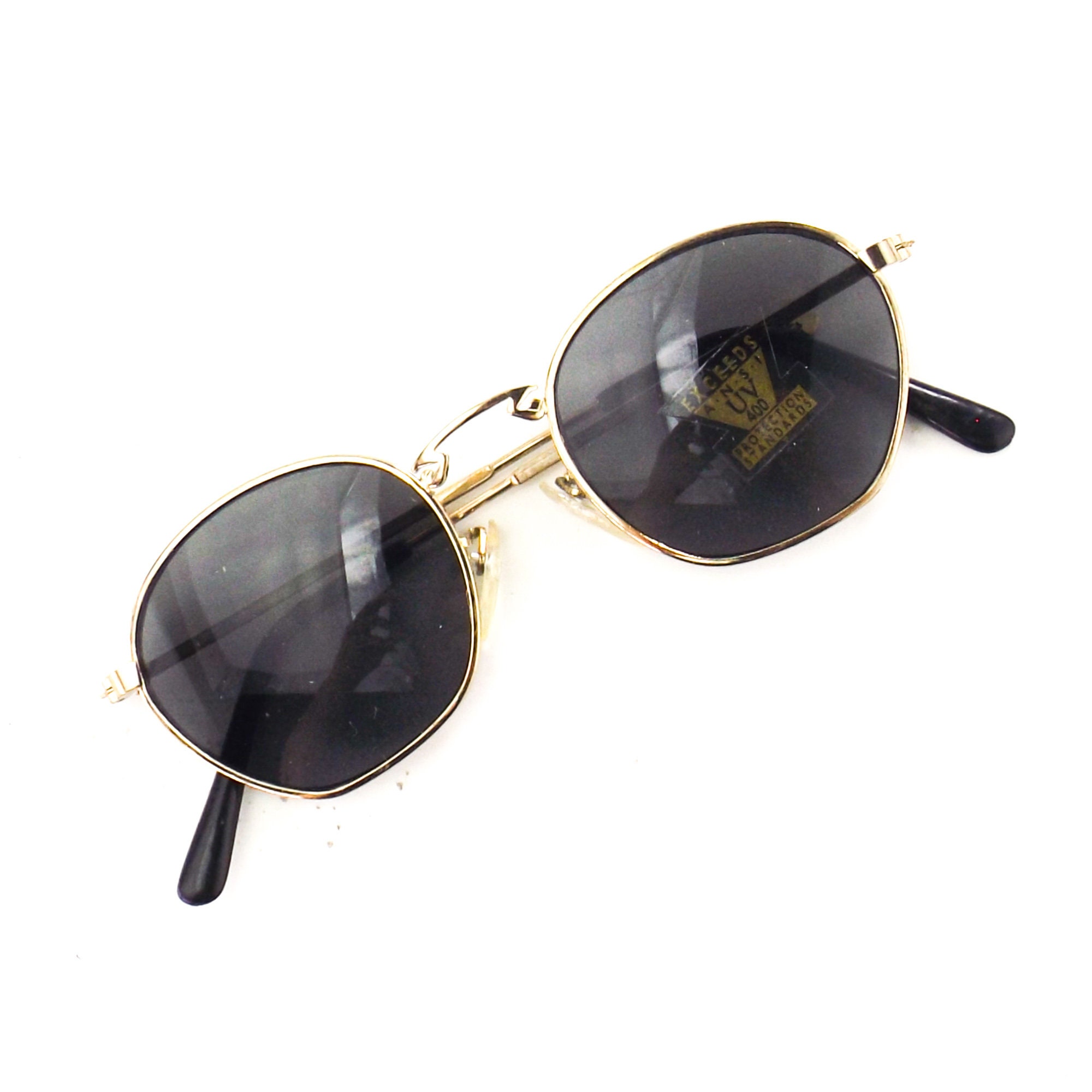 Unisex Silber Rahmen mit Bunt Gläser John Lennon Typ Runde Sonnenbrille 